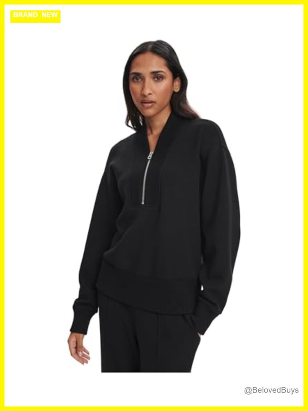 Varley Sally 1/2 Zip Sweat V-Neck Relaxed Fit Pullover Sweatshirt